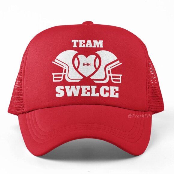 🆕Team Swelce Red Foam Trucker Hat Mesh Snapback Cap - Picture 1 of 2